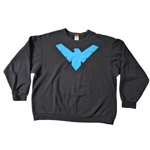Vintage Nightwing Sweatshirt Mens‎ XL DC Comics Batman Y2K Pullover Black